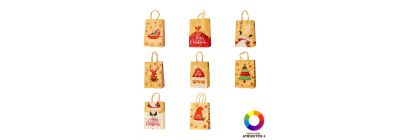 Bolsa kraft navideña con asa