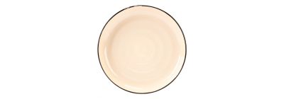 Plato porcelana rayas beige+negro