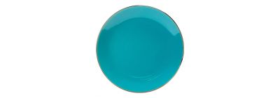 Plato porcelana turquesa bronce