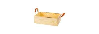 Caja madera con asas decorativa