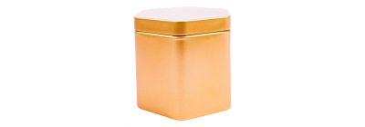 Caja metálica hexagonal dorada