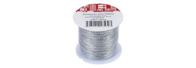 Cuerda tela plateada 20m