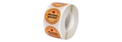 Rollo sticker Muchas Gracias
