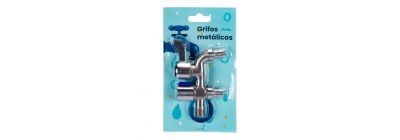 Grifo metálico doble plateado