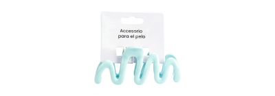 Prensa plástica cabello celeste