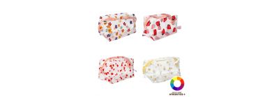 Cosmetiquera estampada con zipper