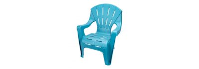 Silla plástica con brazo turquesa