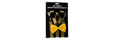 Accesorios disfraz dorado negro