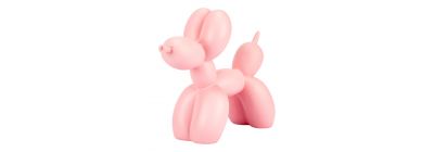 Adorno perro globo rosado