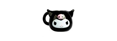 Jarra cerámica Kuromi con relieve 430ml negro