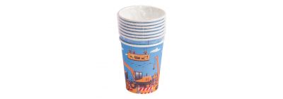 Vasos cartón estampados construcción