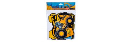 Letrero feliz cumpleaños construcción 