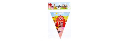 Banderín papel estampado granja 6und multicolor