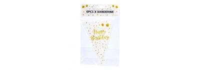 Banderín carton estampado happy birthday 6pzas