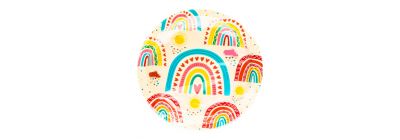 Plato estampado arcoiris 7pulg multicolor