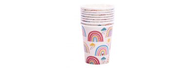 Vaso estampado arcoiris 8und multicolor
