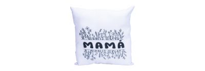 Almohada mamá blanca con negro
