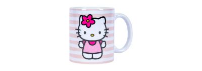 Taza Kitty rayas rosadas