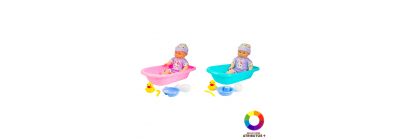 Muñeca bebé con accesorios baño