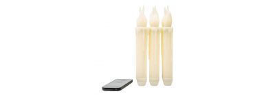 Velas plásticas con luz cálida