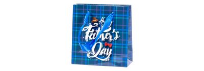 Bolsa papel estampado cuadros happy fathers day 145x15x6cm multicolor