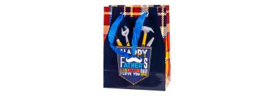 Bolsa papel estampado happy fathers day i love you dad 18x23x10cm multicolor