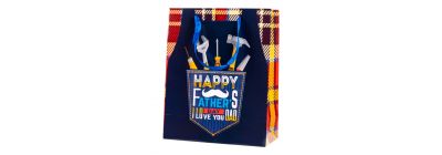 Bolsa papel estampado happy fathers day i love you dad 26x32x12cm multicolor