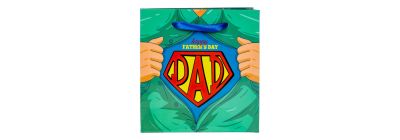 Bolsa papel estampado happy fathers day super dad 145x15x6cm multicolor