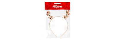 Diadema metálica reno navideña
