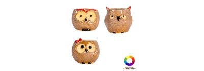 Maceta cerámica búho decorativa