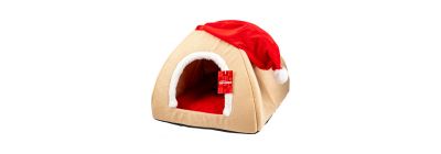 Casa navideña plegable mascota