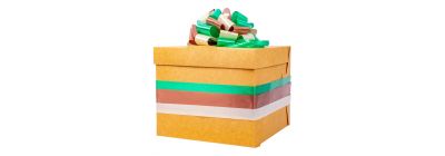 Caja decorada hombre verde