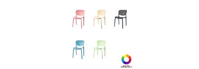 Silla plástica diseño puntos
