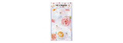 Mantel plastico estampado rosas 108x180cm multicolor
