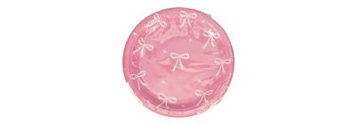Plato carton estampado lazos 8und 7pulg rosado+blanco