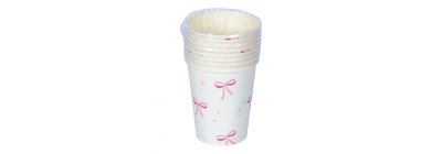 Vaso carton estampado lazos 8und 9oz