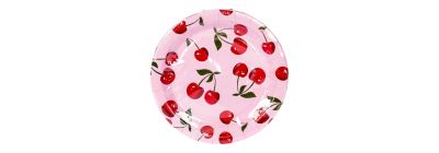 Plato carton estampado cerezas 8und 7pulg