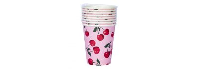 Vaso carton estampado cerezas 8und 9oz