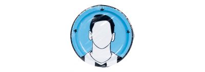 Plato cartón Messi 8und