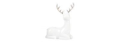 Figura cerámica reno blanco