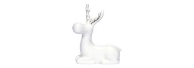 Figura cerámica reno blanco