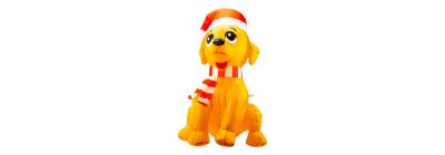 Inflable perro navideño 1m