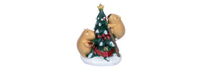 Árbol navideño con capybaras