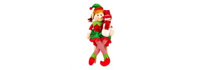 Peluche niña elfo navideño