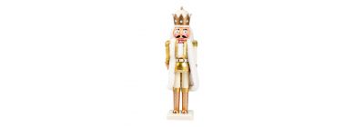 Cascanueces decorativo blanco dorado