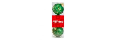 Esferas verde dorado con relieve