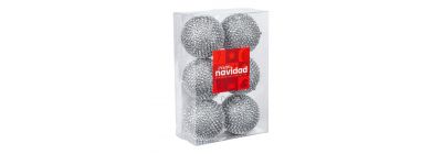 Esferas navideñas plateadas 8 cm