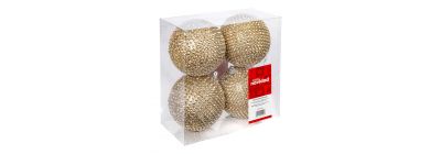 Esferas doradas con relieve 10 cm