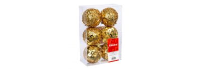 Esferas doradas con hojuelas 8 cm