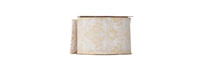 Cinta estampada beige y blanco